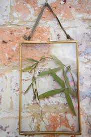 Pressed flower monogram wall art: Hanging Glass Pressed Flower Frame Empty Brass 10cm Daisyshop