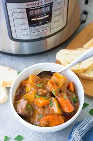Pour in beef stock, then add diced tomatoes (and the juice) worcestershire sauce, liquid smoke, tomato paste, paprika, bay leaves, salt, pepper, and brown sugar. Instant Pot Beef Stew Easy Pressure Cooker Recipe
