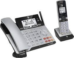 At T Tl86103 Dect 6 0 2 Line Expandable Corded Cordless Phone With Bluetooth Connect To Cell And Answering System Silver Black Tl86103 Best Buy
