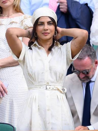 Priyanka Chopra Jonas serving fashion at the Wimbledon. Images via X [Priyanka  Chopra, Wimbledon]
