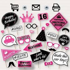 Diy 18th Birthday Photo Booth Props Sweet 16 Photo Booth Printable Props Printable Sweet Sixteen Etsy Sweet 16 Photos Sweet 16 Birthday Sweet 16 Parties