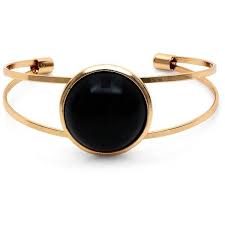 Black Stone Gold Cuff Bracelet Gold Bracelet Cuff Black Cuff Bracelet Black Gold Jewelry