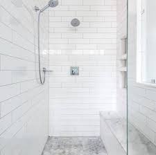 White Shower Tile Shower Tile Bathroom Tile Designs Easy Bathroom Decorating