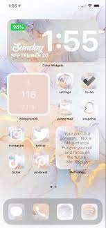 Cute Pastel Marble Homescreen Homescreen Homescreen Layout Iphone Design