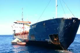 large cargo ship sinking in croatian