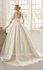 Ball Gown Floor Length Jewel Long Sleeve Corset Back Satin Dress With Appliques Long Sleeve Ball Gown Wedding Dress Long Sleeve Wedding Dress Simple Ball Gown Wedding Dress
