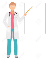 Female Doctor Or Nurse Presentation Woman Dentist Show On Paper