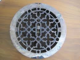 Antique Victorian Cast Iron Floor Register Round 7 Vintage Old Heat Grate Vintage Floor Antiques Cast Iron