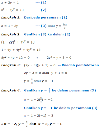 English words for serentak include simultaneous and unison. Matematik Tambahan 4 5 Penyelesaian Persamaan Serentak Melalui Kaedah Penggantian Physics And Mathematics Math Mathematics