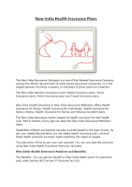 Best health insurance plan for parents (senior citizen). New India Health Insurance Plans By Sanjay Issuu