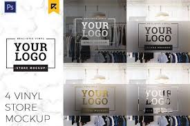4 Storefront Vinyl Logo Mockup Storefront Signs Logo Mockup Store Fronts