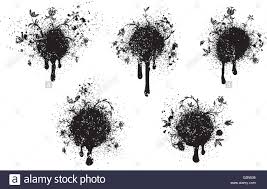 Floral Graffiti Five Spray Paint Splatters With Flowers Growing Out Stock Vector Image Art Alamy