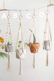 Macrame Plant Hanger Hanging Planter Indoor Garden Decor Wall Planter Small Pot Holder Plant Hammock Macrame Planter Rope Planter Boho Macrame Plant Hangers Wall Planters Indoor Plant Hanger