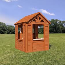 Amazon Com Backyard Discovery Timberlake All Cedar Wood Playhouse Toys Games Play Houses Backyard Wood Playhouse