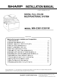 Also see for sharp mxc301w. Sharp Mx C301 Mx C301w Serv Man6 Service Manual View Online Or Download Repair Manual Installation Manual