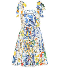 Majolica Sleeveless Cotton Dress Dolce Gabbana Mytheresa Com Sleeveless Cotton Dress Dresses Vibrant Dress