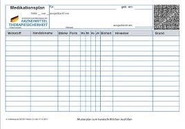 Medikamentenplan zum ausfüllen am pc und ausdrucken. Medikamentenplan Zum Ausfullen