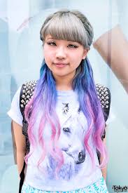 It's true it's trendy now. Blue Pink Dip Dye Hair In Harajuku Tokyo Fashion