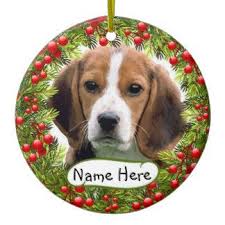 Personalized Beagle Christmas Ornament With Christmas Berries Christmas Ornaments Christmas Berries Beagle