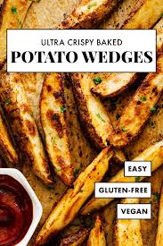 Ultra Crispy Baked Potato Wedges Recipe Crispy Baked Potato Wedges Potato Wedges Baked Crispy Baked Potatoes