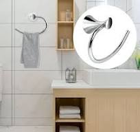 Towel Ring Hand Towel Holder for Bathroom, Kitchen Polished Finish, Silver