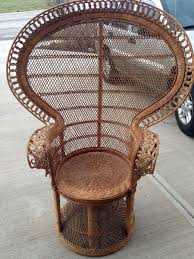 The Wicker Fan Back Chair Wicker Chair Vintage Wicker Chair Round Wicker Chair