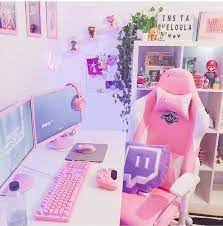 Pink Gaming Setup Gamer Room Decor Video Game Room Design Gamer Room The most common gaming setup decor material is faux leather. pink gaming setup gamer room decor