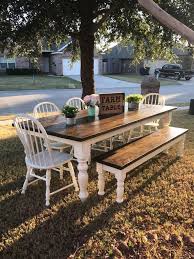 Custom Farmhouse Table Set With 8ft Table Matching Bench And 5 Chairs Refurbished Of Y Farmhouse Table Setting Custom Farmhouse Table Kitchen Table Makeover