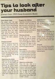 Tips About How To Care For Your Hubby From The 50 S Economics Books Home Economics Husband Quotes Funny