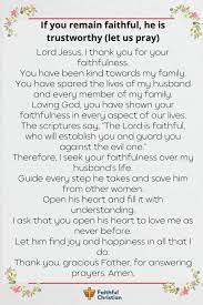 Prayer For Your Husband To Be Faithful And Honest