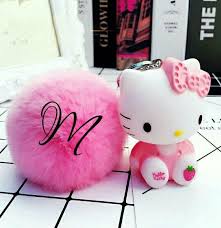 Das lateinische alphabet hatte keine verschiedenen zeichen für die laute u/w und i/j (man schrieb v für u und w und i für i und j). My Letter M Hello Kitty Keychain Bohemian Baby Shower Hello Kitty