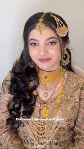 For Ayesha, I wanted to keep everything soft and fresh, just a gentle  enhancement of her natural features. Paired with soft curls and the most  delicate lehenga , it felt like the