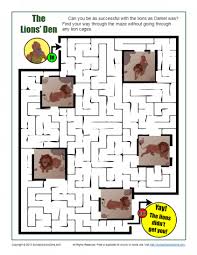 Daniel and the lions bible activities for kids coloring pages: Daniel And The Lions Den Maze Activity Sunday School