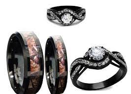 His 8mm And Her Tungsten 6mm Camo Black And Brown Wedding Engagement Ring Set Camo Wedding Rings Sets Wedding Rings Prices Pink Morganite Engagement Ring