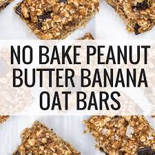 No Bake Peanut Butter Banana Oat Bars Slender Kitchen Video Recipe Video Oat Bar Recipes Peanut Butter Banana Oats Peanut Butter Banana