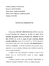 Cerere Eliberare Certificat De Grefa