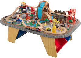 It had to be authentic, real brio. Amazon Com Kidkraft Waterfall Junction Wooden Train Set Table With 4 Storage Bins Toy Playsets Gift For Ages 3 Toys Games