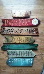 Harry Potter Direction Sign Hand Crafted Hand By Devcodesigns Harry Potter Nursery Harry Potter Decor Harry Potter Room Decor
