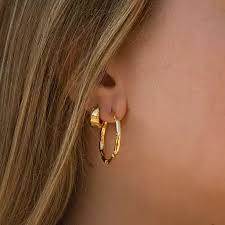 Estee Lalonde Thea Huggie Hoop Earrings 18ct Gold Plate Hoop Earrings Earrings Silver Fashion