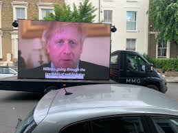 It included a killer punch: Tony Diver On Twitter A Campaign Van Has Turned Up Outside Dominic Cummings House In Islington And Is Playing New Clips And A Video Of Boris Thanking The Public For Their Sacrifice
