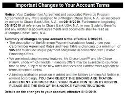 Example #2 is from a customer in the seattle washington area had a credit card from washington mutual, which chase now owns. Chase Credit Card Account Terms Changes Effective August 2019 Explained Intelligent Offers