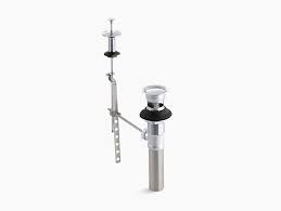 Locate the tension clip that secures the clevis to the stopper linkage. K 7126 Pop Up Bathroom Sink Drain Kohler