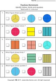 identify fractions worksheets