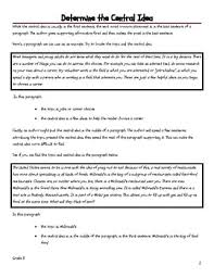 Which text features would be most helpful to support the central idea of the passage? Determining Central Idea Grade 8 By Cautious Cat Tpt
