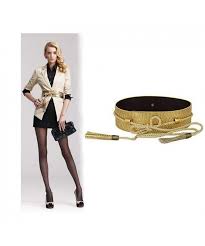 Fashion Tassel Knot Black Gold Snake Skin Wide Belts For Women Ladies Pu Leather Gold C41872recus Belts For Women Wide Belts For Women Tassels Fashion
