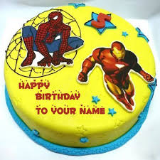 Brother Birthday Cakes For Men With Name Spiderman And Iron Man Birthday Cake With Your Name Birthday Cakes For Men Iron Man Birthday Spiderman Birthday Cake