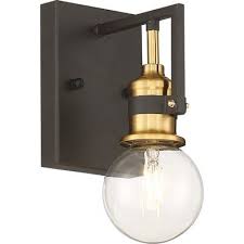 Joss Main Cribb 1 Light Dimmable Warm Brass Black Bath Sconce Size 6 H X 4 W X 5 D Wayfair In 2021 Nuvo Lighting Sconces Bathroom Sconces