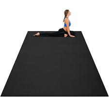 Gymax Large Yoga Mat 7 X 5 X 8 Mm Thick Workout Mats For Home Gym Flooring Black Walmart Com In 2021 Home Gym Flooring Gym Flooring Workout Room Home