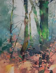 Tryon Creek Autumn Abstract Tree Painting Landscape Art Landscape Paintings