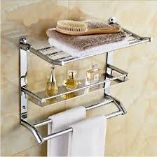 This bathroom shelf was just the right size it gives you more storage space if you're someone like great bathroom shelf for an apartment! Modern Chrome Brass Luxury Bathroom Shelf Towel Rack Holder With Dual Towel Bars Http Www Bathroom Inspiration Decor Towel Rack Bathroom Accessories Design